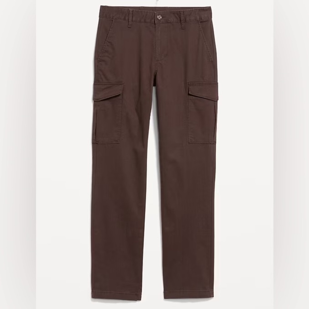 NWOT Old Navy refined cargo straight pants Topsoil brown 38x30 new without tags